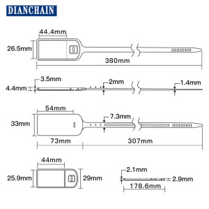 Sello logístico de 54*33 mm, alta frecuencia, alta temperatura, resistente al agua, chip pcb213, trazabilidad anti-falsificación