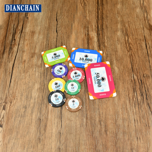 Custom RFID poker chip set Security Round square poker chips NFC traceable easy to liquidate ICODE SLIX chip waterproof tag