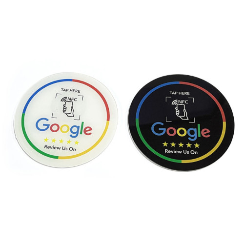 Customized PVC Google Review Acrylic Nfc Stand Touchless Google Review Card 213 Chip