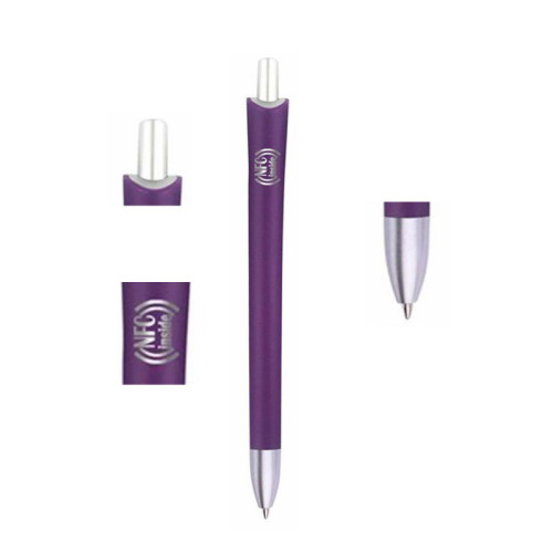 Stylo à bille NFC personnalisable Puce NTAG213 étanche, résistant aux hautes températures, tactile et connecté à l'application