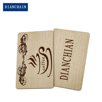 Customized Eco-friendly Standard Size RFID Personality Laser Cut Wood Cards NFC Smart Bamboo Key Card
