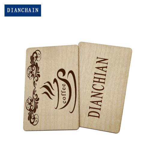 Customized Eco-friendly Standard Size RFID Personality Laser Cut Wood Cards NFC Smart Bamboo Key Card