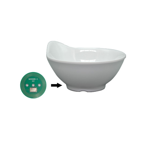 Étiquette NFC PCB personnalisable pour bol de vaisselle en mélamine RFID pour application d'inventaire rapide diamètre 22 mm étiquette étanche haute température puce R6P