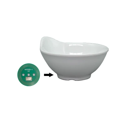 Etiqueta PCB NFC personalizable con RFID para vajilla de melamina para una aplicación rápida de inventario, etiqueta impermeable de alta temperatura de 22 mm de diámetro, chip R6P