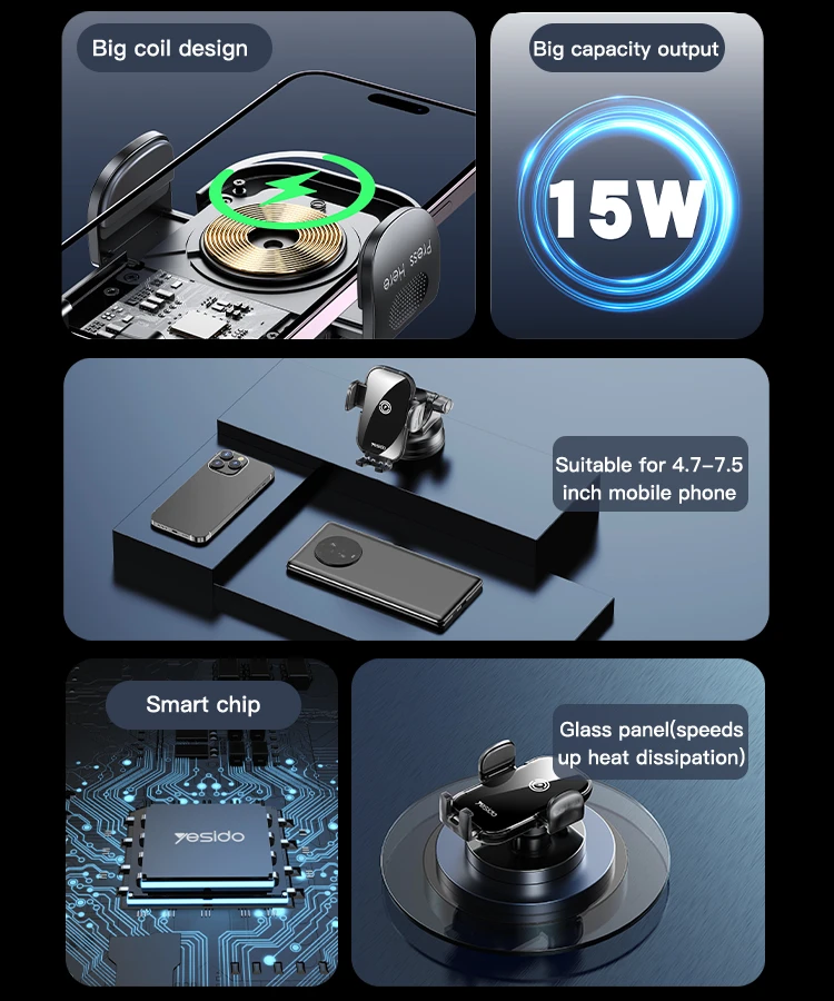 15W Fast Wireless Charger Holder Details