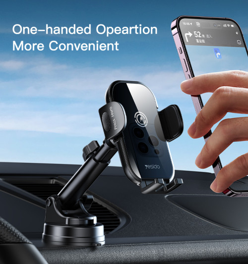 C197 15W Fast Charging Wireless Car Charger | 360 Rotating Suction Cup Air Vent | Phone Holder