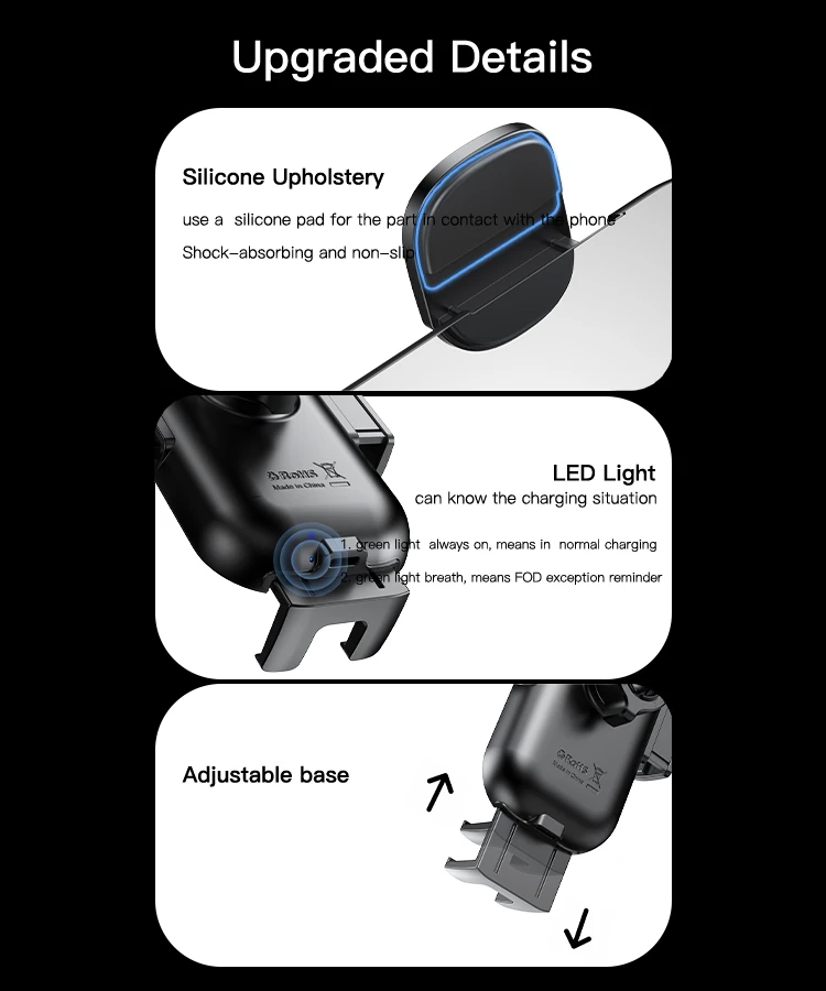 15W Fast Wireless Charger Holder Details