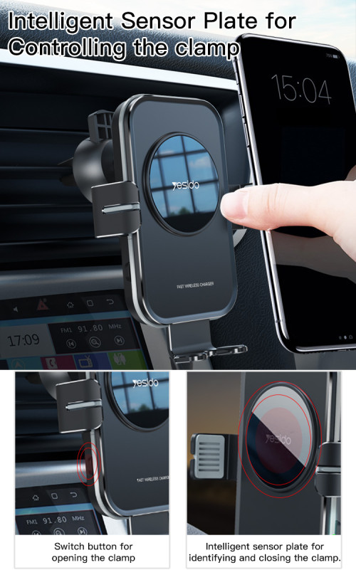 C118 Suction Cup 15w Qi Wireless Charger Holder | Mount Factory|Custom Car Holder Wireless Charging