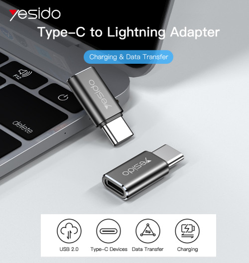 Yesido GS22 Aluminum Alloy Fast Data Transfer Type-C to Lightning OTG Adapter For iPhone iOS