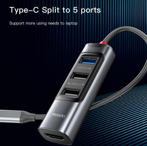 HB22 5 IN 1 USB C HUB | PD 100W For Laptop Tablet Mobile Phone Support OTG Function Adapter