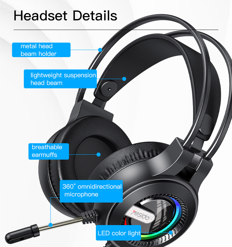 YESIDO EK02 Professional Gaming Headset Details