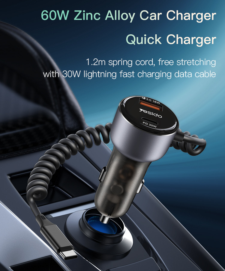 Y56 60W Car Charger Adapter