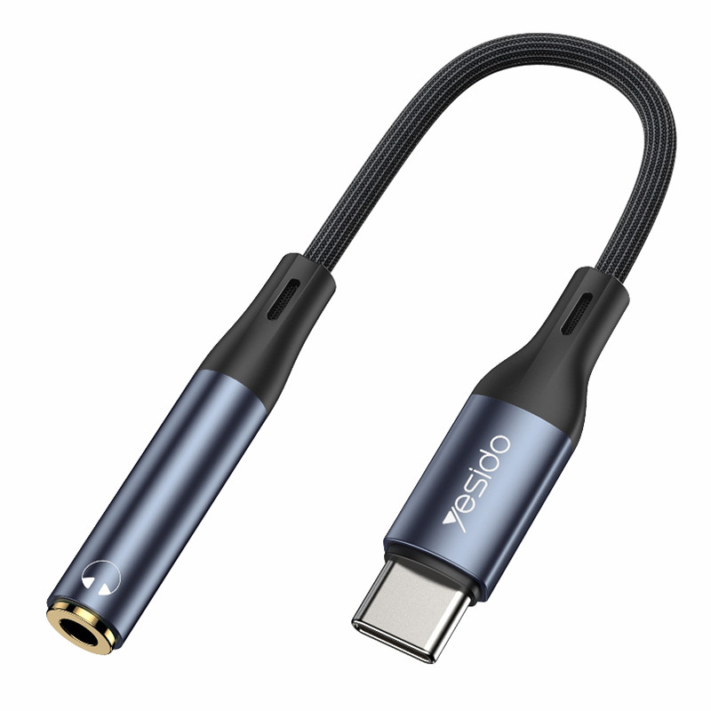USB-C Type C Adapter Port to 3.5mm Aux Audio Jack Earphone Headphone Cable Data
