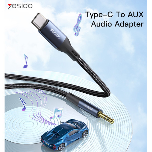 YAU36 Nylon Braid USB TC To 3.5mm Pin Audio Cable for Mobile Phone| Headphone USB C Aux Converter
