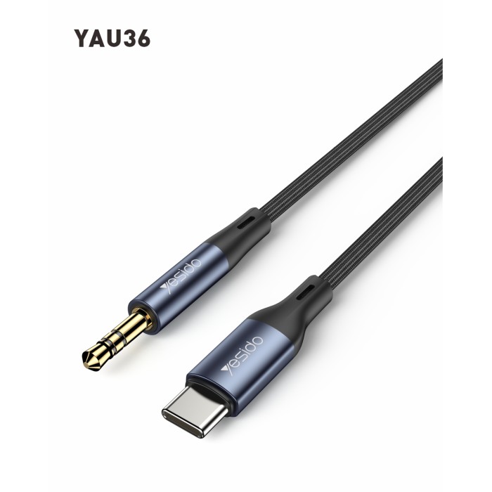 YAU36 Nylon Braid USB TC To 3.5mm Pin Audio Cable for Mobile Phone| Headphone USB C Aux Converter