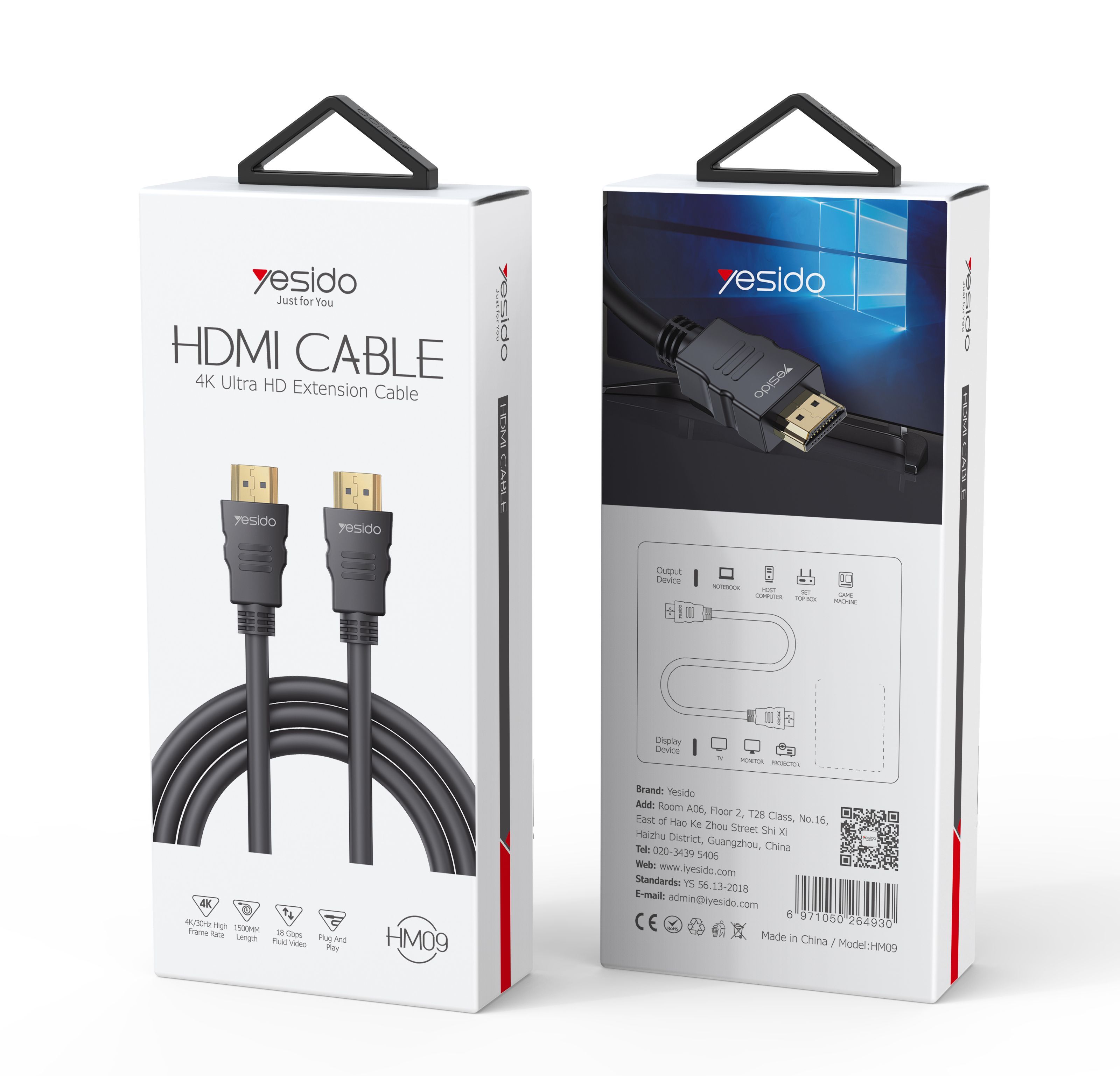 HM09 HDMI to HDMI Video Cable Packaging