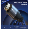 HM08 2 meters 4K 60Hz High 3D Effect HDMI to HDMI Nylon Cable Adapter