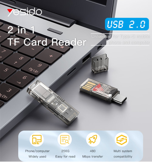 GS21 2 In 1 Multi Function USB 3.0 Type-C to USB and TF card OTG card Reader adapter