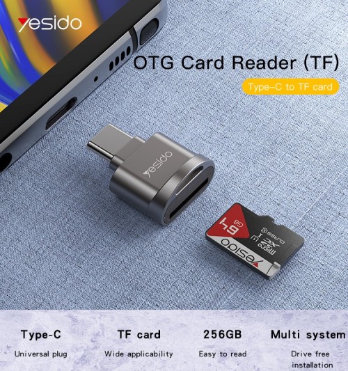GS19 Fast Data reading writing for mobile phone Type-C to USB OTG writer card reader