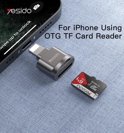 GS18 Mini Design OTG function for iPhone for iPad 8 pin plug to TF card readers