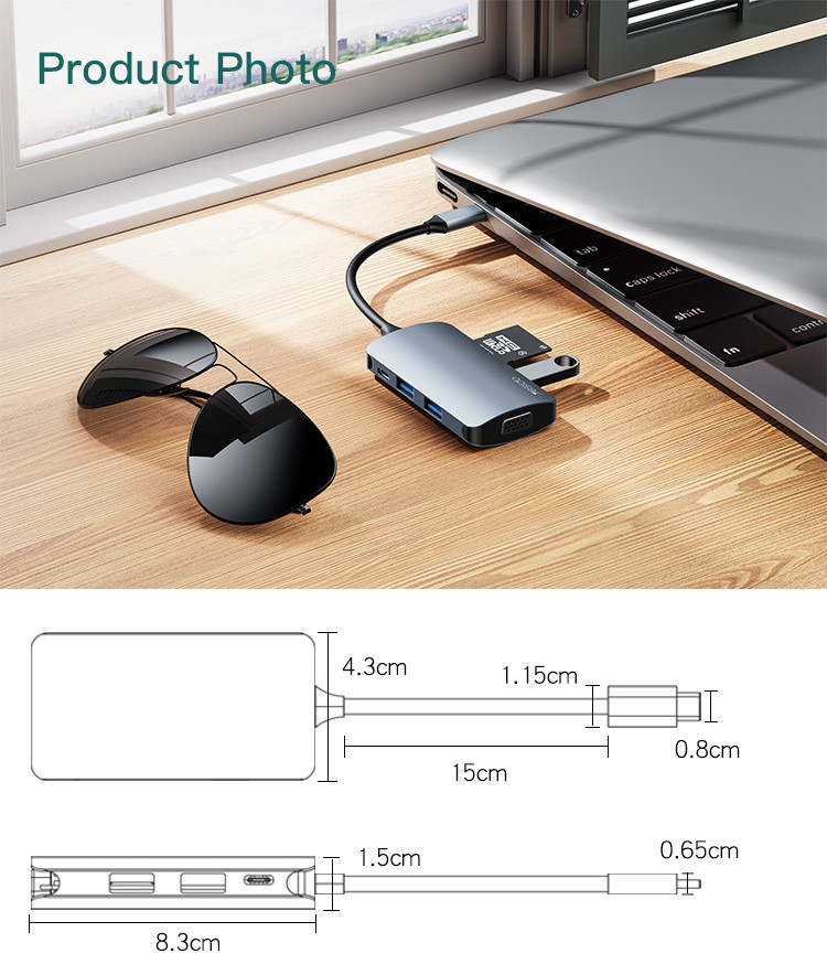  HB16 7 in 1 Type-C to USB Hub Details