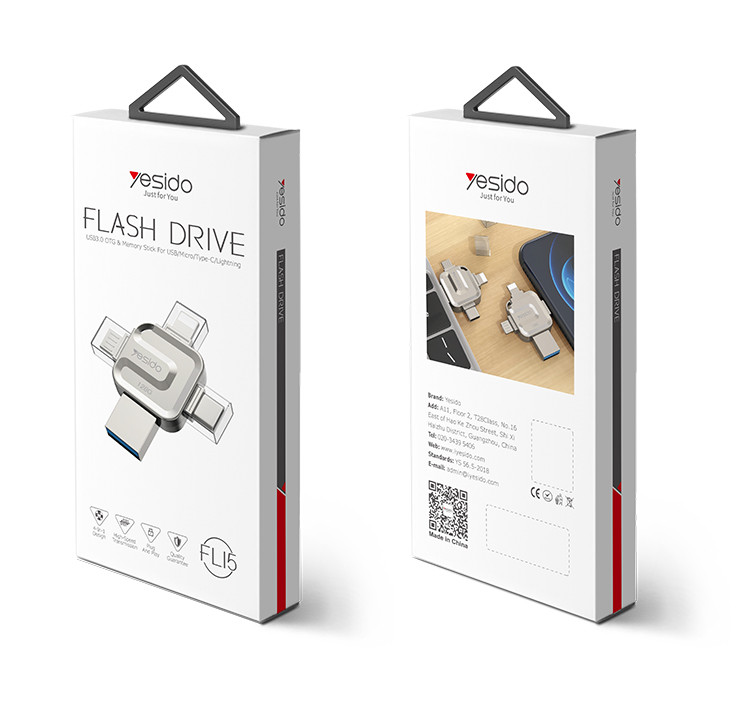FL15 4 in 1 USB/Micro/Type-C/Lightning Flash Disk Packaging