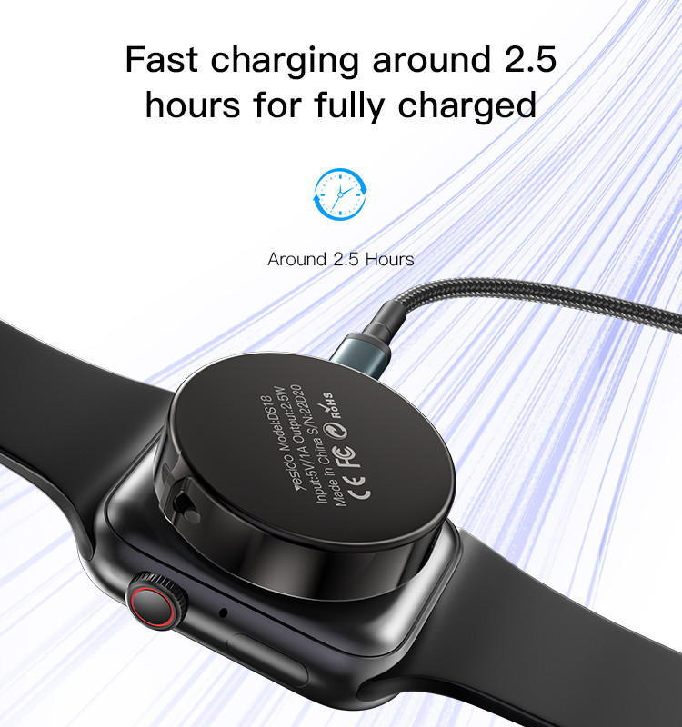 DS18 Smartwatch Magnetic Wireless Charging Dock Details