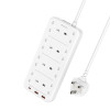 MC16  2 Meter MAx 3250W capacity 8 AC ports Power Socket with PD and QC fast charging USB ports