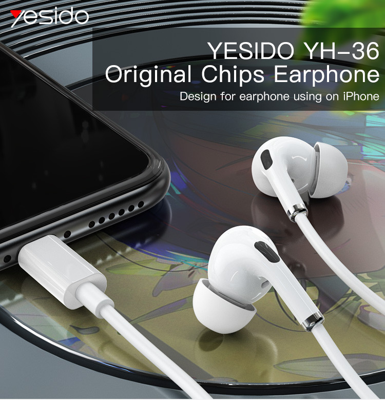YH36 Lightning plug Wired Earphone