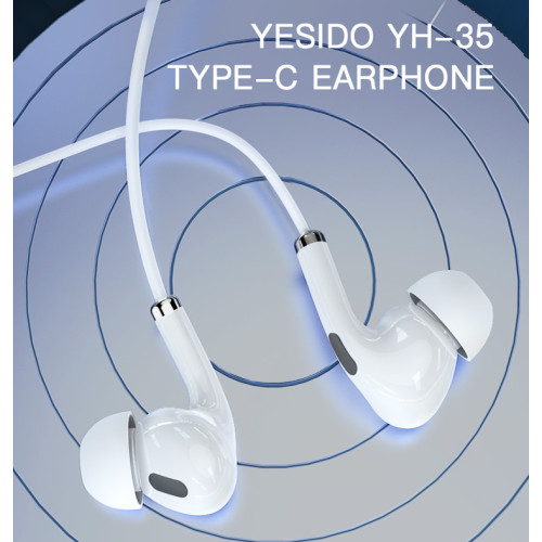 YH35 Drop Shopping Stereo Noise Cancelling Handfree Headphone Type-C Universal Earphone