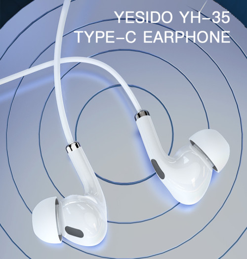 YH35 Drop Shopping Stereo Noise Cancelling Handfree Headphone Type-C Universal Earphone