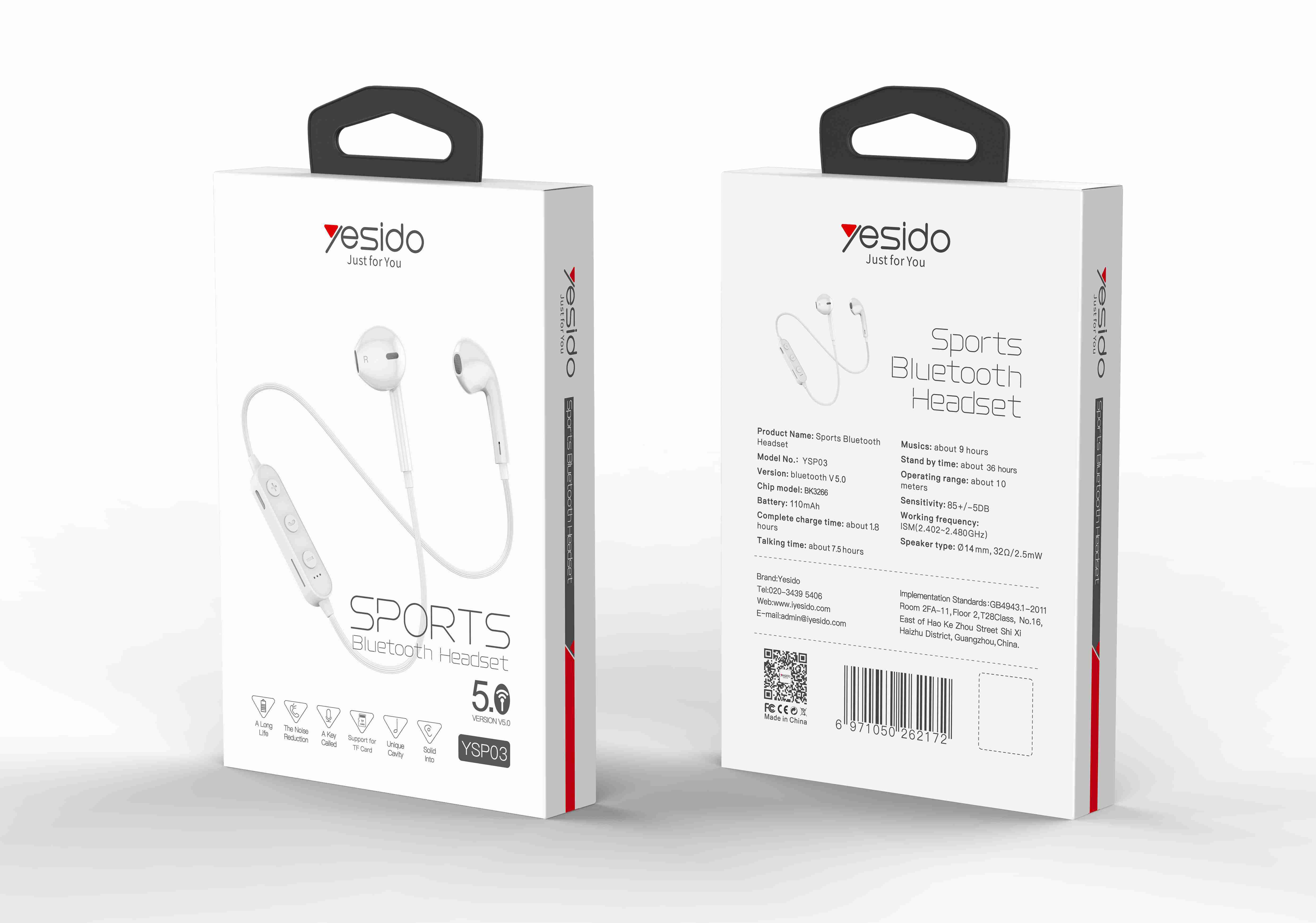 YSP03 Wireless Sport Bone Conduction Earphone Packaging