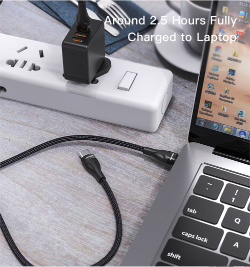 CA88 Max 100W Super fast charging 2 in 1 Type-C to USB C data cable for laptop tablet mobile phone