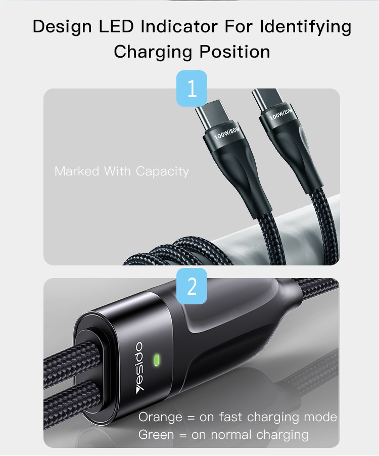 CA88 100W 2 in 1 TC To TC&TC Data Cable Details