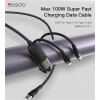CA87 100W Super fast charging 2 in 1 TC to 8pin and USB C data cable for laptop tablet for iPhone