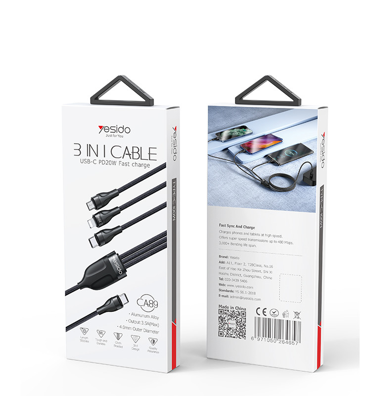 CA89 3 in 1 TC To TC&IP&MC Data Cable Packaging