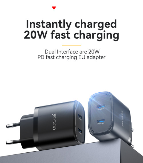 YC54 20W Fast Charging Home Charger(Type-C+Type-C)