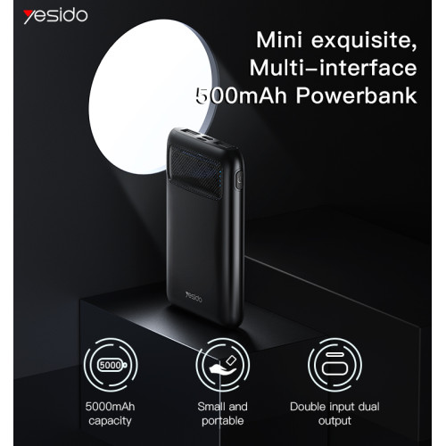 YP33 Hot Sale Support Charge 2 Devices At The Same Time Phone Outdoor Power Bank 5000mAh Portable