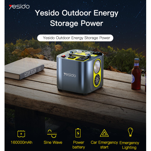 YP37 High Quality Portable Solar Power Station 160000mAh Outdoor Energy Storage Power For Camping