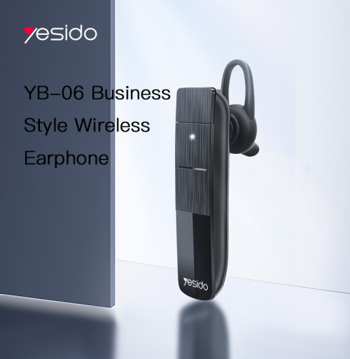 YB06 360 degree Rotation Business Single Hook Earbud Noise Cancelling Wireless bluetooth Headphones