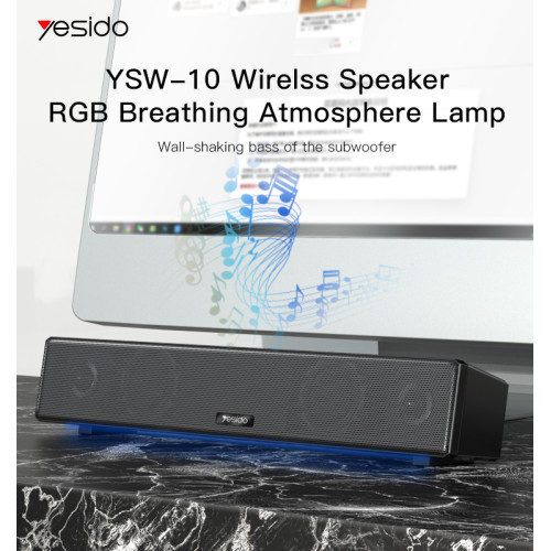 YSW10 new Max 10W power rate with LED light Surrounded bass portable wireless speaker