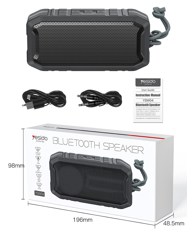 Yesido YSW04 5W Wireless Speaker Packaging