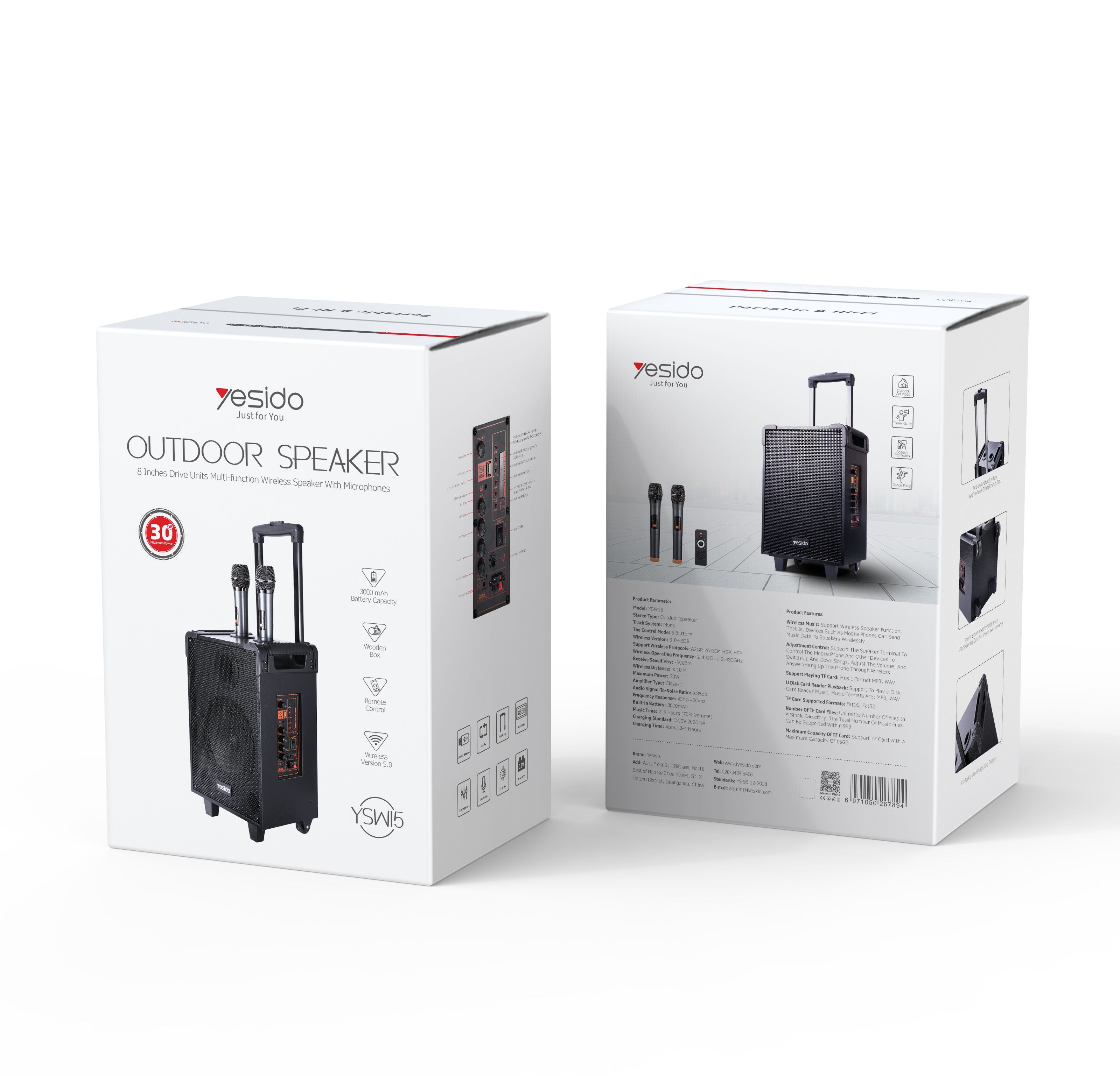 Yesido YSW15 30W Wireless Ourdoor Speaker Packaging