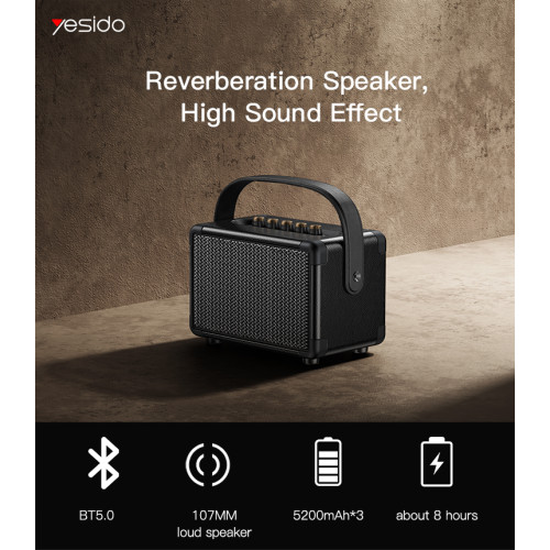 YSW12 High Quality Portable Black Speaker|Wireless Waterproof BT Portable Speaker With Handle