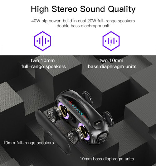 YSW19 High Power Bluetooth Speaker Wireless BT Speaker | Fidelity Stereo Bluetooth Speaker