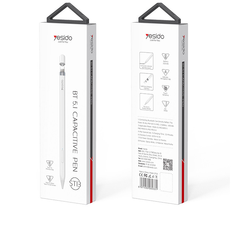 Yesido ST13 Lightning Plug Active Stylus Pen Packaging