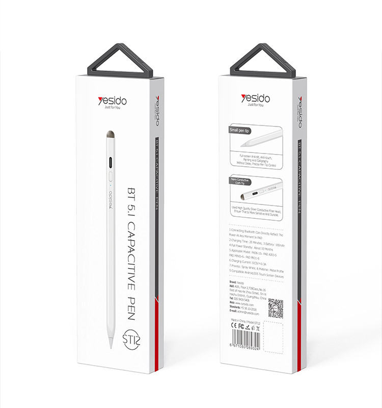 ST12 IPad Specific Capacitive Pen Aluminum Tablet Active Stylus