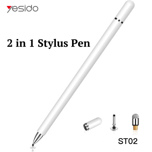 ST02 2 In 1 Capacitive Active Universal Tablet Smart Pressure Touch Stylus Pencil Pen For Ipad