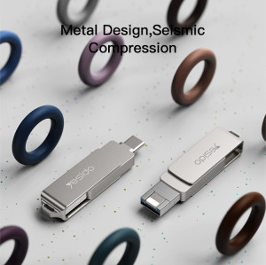 FL12 new design Zinc Alloy Shell with OTG adapter function USB memory sticks 3 in1 Flash Disk