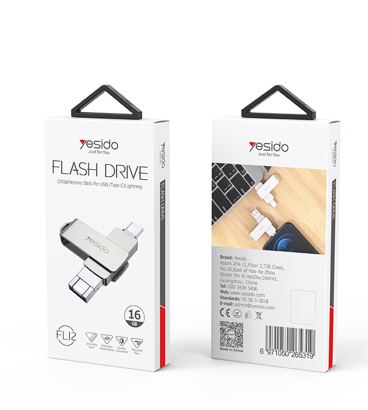 Yesido FL12 3 in 1 Flash Disk Packaging